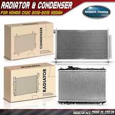 Radiator & AC Condenser Cooling Kit for Honda Civic 2012-2015 L4 1.8L 2.4L Sedan picture