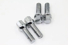 20 14x1.5 CHROME BALL SEAT WHEEL XL LUG BOLTS 45MM SHANK for MOST BMW MERCEDES picture