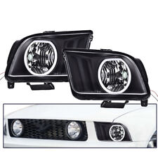Fit For 2005-2009 Ford Mustang LED DRL Halo Headlights Assembly Black Headlamps picture
