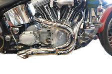 Chrome Wyatt Gatling 2 into 1 Exhaust Pipe Header Kit fits Harley Davidson picture