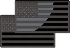 2x 3D American Flag Emblem Sticker Metal Decal Black 5