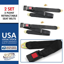 2X Car Seat Belt Lap 2 Point Safety Travel Adjustable Retractable Universal US picture