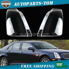 2Pcs Fits Cadillac STS 2005-2011 L&R Side Headlight Cover Clear Pc+Sealant Glue picture