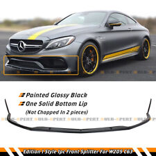 FOR 15-21 MERCEDES BENZ W205 C63 AMG GLOSS BLK EDITION 1 STYLE FRONT BUMPER LIP picture