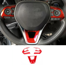 Red ABS Steering Wheel Decor Frame Trim 3PCS For Toyota Corolla 2019-2024 picture
