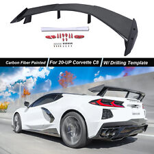 Carbon Fiber Look Rear Trunk Lid High Wing Spoiler GM For 20-24 Corvette C8 picture