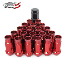 20pcs Red Racing Extended Open End Tip Steel Wheel Lug Nuts M12x1.5+ Adapter picture