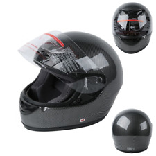 TCMT DOT Adult Carbon Fiber Flip Up Full Face Motorcycle Street Helmet S~XXL New picture