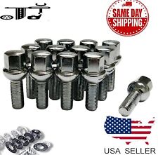 20Pc Chrome 12x1.5 Ball Seat Wheel Lug Bolts 28mm Shank Fit Mercedes Stock Wheel picture