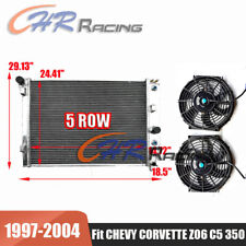 5 Row Aluminum Radiator+Fans For 1997-2004 Chevy Corvette Z06 C5 350 5.7L V8 AT picture