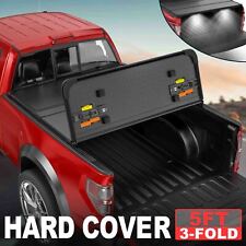 Truck Tonneau Cover For 2005-2015 Toyota Tacoma 5 Feet Bed Hard Tri-Fold On Top picture