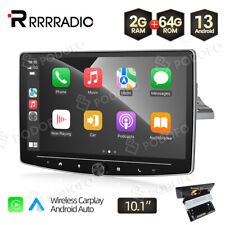 Single 1 DIN 10.1'' Rotatable Screen Android 13 Car Stereo Radio GPS Wifi 2+64GB picture