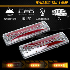 2 x 12V LED Trailer Tail Light Dynamic Flowing Turn Signal Indicator Truck Light picture