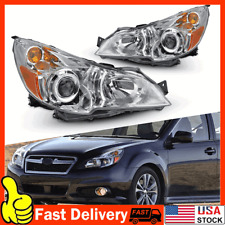 For 2010-2014 Subaru Legacy Outback Sedab Wagon Halogen Chrome Headlights Pair picture
