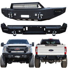 For 2017-2022 F250 F350 Steel Front and Rear Bumper with Lights & D-Rings picture