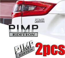 2Pcs 3D PIMP EDITION Emblem Decal Badges Stickers For Car Truck SliverBlack picture