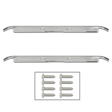 Fit For 67-72 Chevy C10 GMC Truck Chrome Door Sill Plates w/hardware Pair Set picture