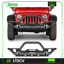 For 2007-18 Jeep Wrangler JK Front Bumper W/ Fog Light Hole & D-Rings Assembly picture