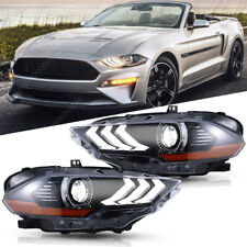 Pair of Headlights For 18-23 Ford Mustang Full LED Projector Headlamps DRL LH RH picture