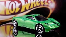 2014 Hot Wheels Pagani Huayra Green Black Stripes Tint Windows Racing picture