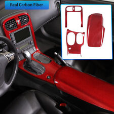 Red Real Carbon Fiber Center Console Panel Cover Trim Set For 05-13 Corvette C6 picture
