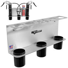Pit Posse Double Hand Grease Gun Tube Storage Holder Caddy Trailer/Garage Mount picture