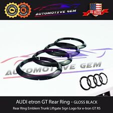AUDI etron GT RS GLOSS BLACK Rear Ring Emblem Sign Logo Trunk Liftgate e-tron picture
