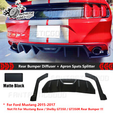 For Ford Mustang 2015-17 HN Style Matte Rear Bumper Diffuser W/Corner Extension picture