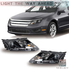 For 2010-2012 Ford Fusion Projector Headlight Halogen Black Housing Right&Left picture