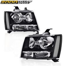 Fit For 2007-2014 Chevy Avalanche Tahoe Suburban Clear Corner Black Headlights  picture