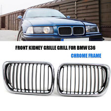 Chrome Frame Black Front Kidney Grille Grill For BMW 3 Series E36 M3 1997-1999 picture