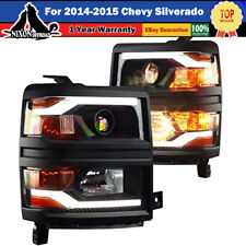 For 2014 2015 Chevy Silverado 1500 Pickup LED Headlights Projector DRL Pair Set picture