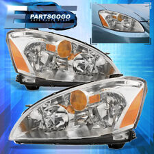 For 02-04 Nissan Altima JDM Replacement Headlights Lamps Left+Right Chrome Amber picture