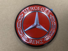 RED FOR Mercedes Benz Hood Black Flat Laurel Wreath Badge Emblem (Paste) picture
