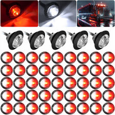 50x Clear Red White 12V Marker Lights LED Dual Color Bullet Truck Trailer Light picture
