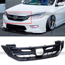 Fit 13-15 Honda Accord 4 Door Gloss Black JDM Mod Style Front Bumper Hood Grille picture
