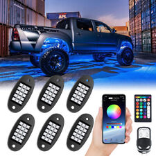 Mustwin LED Rock Lights Car Underglow RGB 6 Pods Multicolor APP Smart Light Kits picture