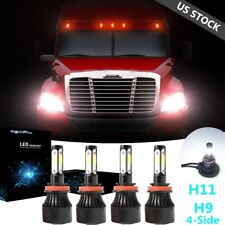 4Side LED Headlight Bulb Hi-L Beam 6000K For Freightliner Cascadia Truck 2004-17 picture