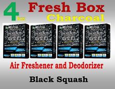 4 pack Treefrog Fresh Box CHARCOAL Deodorizer & Air Freshener-Black Squash Scent picture