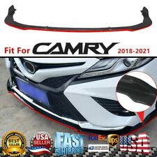 FOR 2018-23 TOYOTA CAMRY SE XSE JDM STYLE GLOSS BLACK FRONT BUMPER LIP Red Trim picture