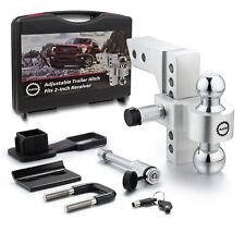 2'' Receiver 6'' Drop Rise Adjustable Trailer Tow Hitch Dual Ball W/Lock 12500lb picture