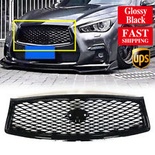 Gloss Black Front Bumper Grille For Infiniti Q50 2018-2021 2019 Replacement picture