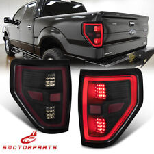 For 2009-2014 Ford F150 LED Tube Brake Lamp Smoke Lens Tail Lights Left  & Right picture