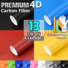 *Premium 4D Gloss Carbon Fiber Vinyl Sticker Wrap Decal Sheet Bubble Free Film picture