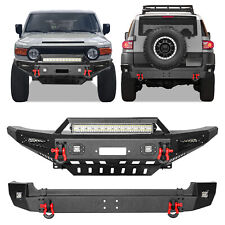 Aaiwa Front Rear Bumper W/Winch Plate&LED Lights For 2007-2014 Toyota FJ Cruiser picture