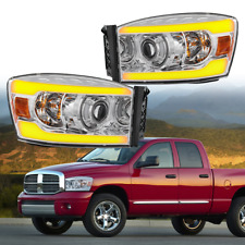 2PCS Chrome H7 LED Projector Headlights For 2006-2008 Dodge Ram 1500 2500 3500 picture
