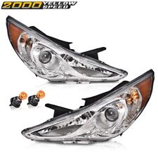 Fit For 2011-2014 Hyundai Sonata Headlights Assembly Chrome Housing Headlamp 2PC picture