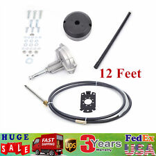 12 Feet Boat Rotary Steering System Outboard Kit & 12Ft Marine Cable SS13712 picture