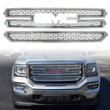 Chromed Fit 16-18 GMC Sierra 1500 Grill Grille Insert Overlay Trim Cover Snap On picture