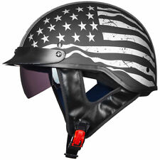 ILM Motorcycle Half Helmet with Fastening Buckle Bike Helmet Sun Visor DOT Gifts picture